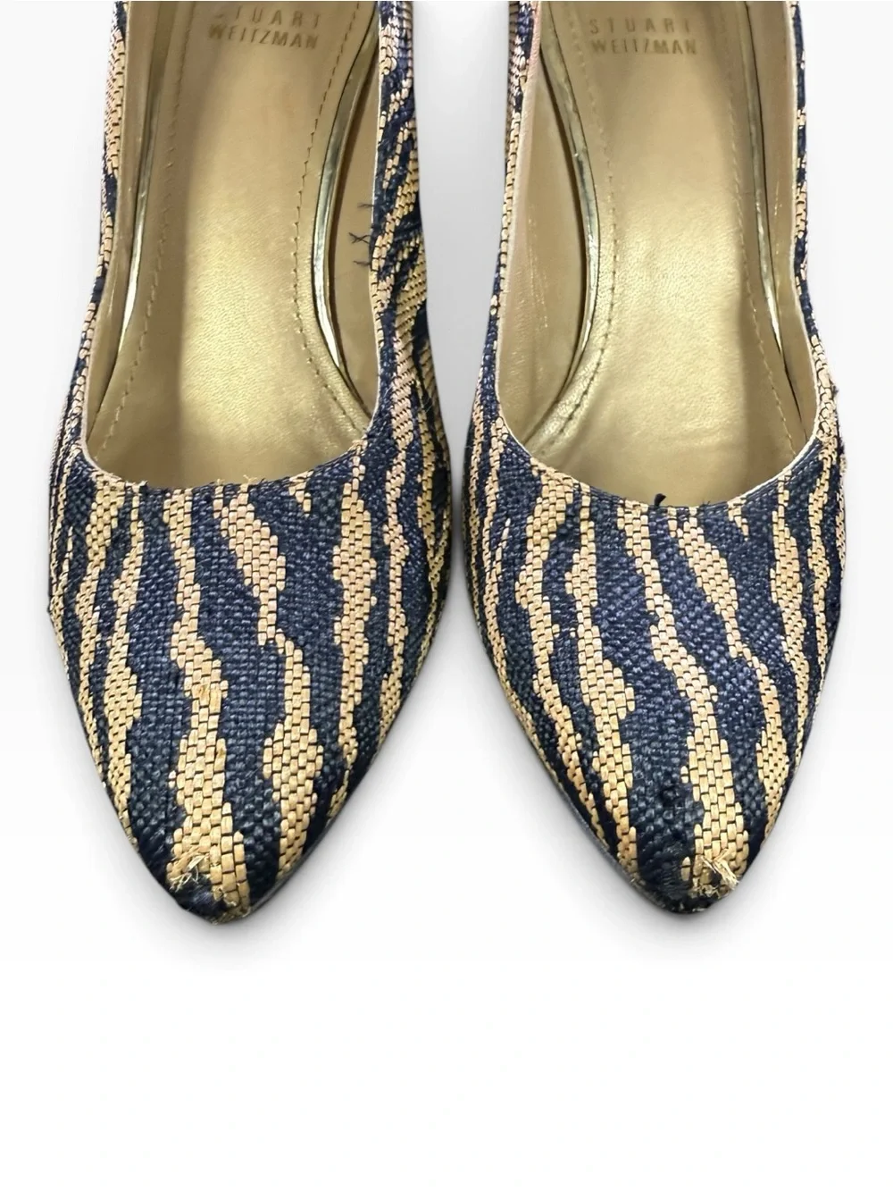 Stuart Weitzman Natural Tan and Black Animal-Print Pump
